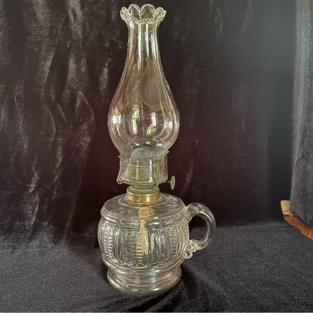 Vintage Clear Glass Oil Lamp